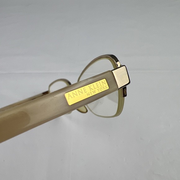 ANNE KLEIN AK9081 485 Eyeglasses Frame Only Half Rim 50-17-135 Gold/Ivory White - Picture 9 of 16